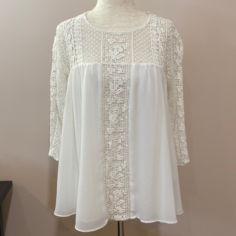 White Crochet Blouse